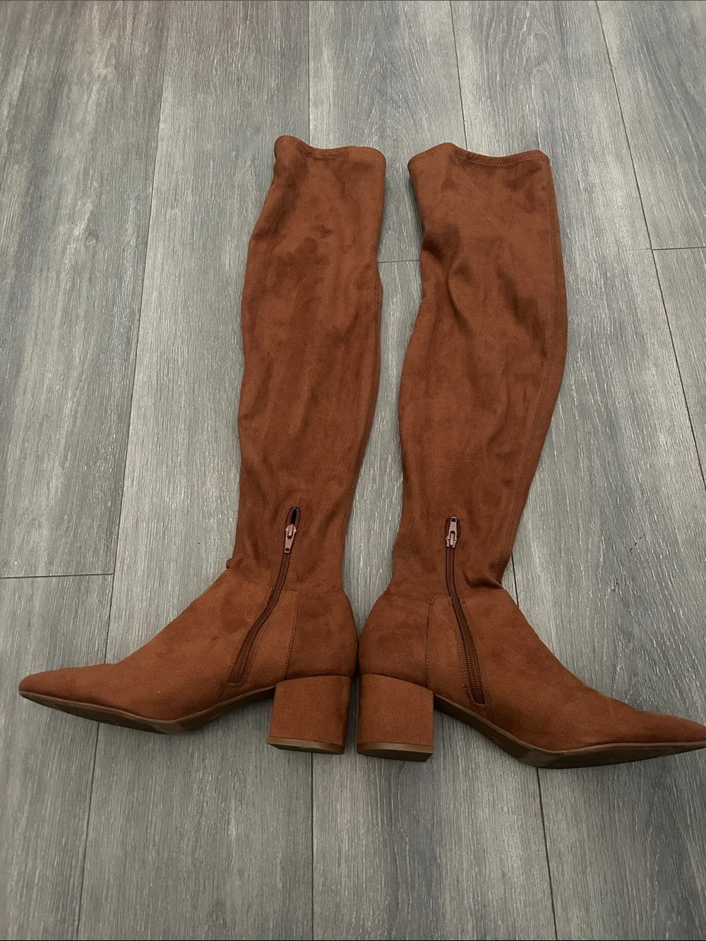 Women’s Brown Over-the-Knee Block Heel Boots